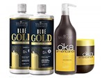 Ficha técnica e caractérísticas do produto Salvatore Escova Progressiva Blue Gold 2x1000ml + Kit Oka Ojon Profissional