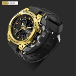 Ficha técnica e caractérísticas do produto Sanda Men Sport Watch Dual Display Analog Digital LED Electronic Wrist Watches