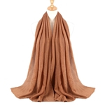 Ficha técnica e caractérísticas do produto Lenço na moda Sarja vincado rugas lenço de algodão e linho muçulmana Lenço Lady capa Turban