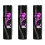 Ficha técnica e caractérísticas do produto Seda Pretos Luminosos Shampoo 325ml - Kit com 03