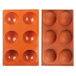 Ficha técnica e caractérísticas do produto Semi-Circular Diy Silicone Bolo Mold Soap Mold Jelly pudim de chocolate Mold