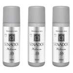 Senador Platinum Desodorante Spray 90ml (kit C/03)