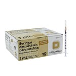 Ficha técnica e caractérísticas do produto Seringa de Insulina Descarpack 1 Ml com Agulha Caixa com 100 Unidades