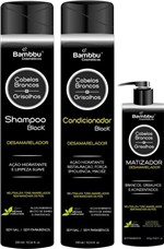 Ficha técnica e caractérísticas do produto Shampoo 300ml e Condicionador 300ml Matizador 250g Cabelos Brancos e Grisalhos Kit Desamarelador - Bambbu Cosmeticos