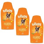 Shampoo Beeps Pet Society Filhotes Cães Gatos 500ml 03 Unid