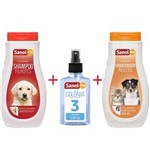 Ficha técnica e caractérísticas do produto Shampoo Cães Filhotes + Colônia + Condicionador Neutro Sanol