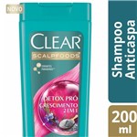 Shampoo Clear Anti-Caspa 2 Em 1 Detox Pró Crescimento - 200ml