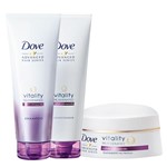 Ficha técnica e caractérísticas do produto Shampoo + Condicionador + Creme de Tratamento Dove Vitality Rejuvenated - Dove