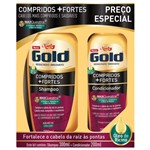 Ficha técnica e caractérísticas do produto Shampoo + Condicionador Niely Gold Compridos + Fortes 200ml