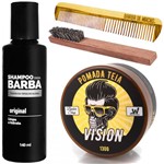 Shampoo de Barba Pomada Cabelo + Pente Bigode Homem Usebarba