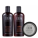 Shampoo e Condicionador Daily 250ml e Pomada Modeladora Grooming Cream 85g American Crew