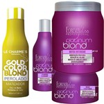 Ficha técnica e caractérísticas do produto Shampoo e Máscara e Bottox Platinum Blond e Matizador Gold 500ml - Forever Liss