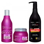 Ficha técnica e caractérísticas do produto Shampoo e Máscara Platinum Blond e Shampoo Anabolizante Capilar 1L - Forever Liss
