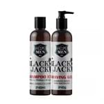 Shampoo Ice + Shaving Gel para Barbear Felps Men Black Jack 2X240ml