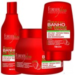 Ficha técnica e caractérísticas do produto Shampoo, Leave In e Máscara 250g Banho de Verniz Morango Forever Liss
