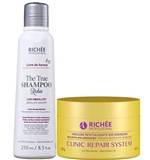 Ficha técnica e caractérísticas do produto Shampoo Liso Absoluto The True 250ml + Máscara Clinic Repair 300g - Richée Professional