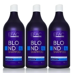 Ficha técnica e caractérísticas do produto 3 Shampoo Matizador EFAC Blond Hair - 1L cada