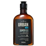 Ficha técnica e caractérísticas do produto Shampoo Multifuncional Urban Men 3x1 Farmaervas - 240ml