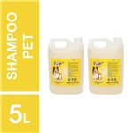 Shampoo Pelos Dourados Premium Cães Gatos Top Vet 5l Kit 4un
