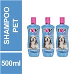 Ficha técnica e caractérísticas do produto Shampoo Pet Branqueador Cães e Gatos Top Vet 500ml Kit 3un
