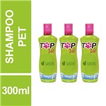 Ficha técnica e caractérísticas do produto Shampoo Pet Branqueador Green Cão Gato Top Vet 300ml Kit 3un