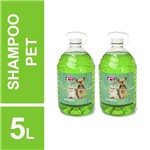 Shampoo Pet Neutro Citrus Green Cão Gato Top Vet 5l Kit 2un