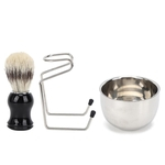 Ficha técnica e caractérísticas do produto Shaving set, 3PCS beard brush, razor bowl and stand, professional beard care set for men