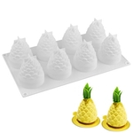 Ficha técnica e caractérísticas do produto Silicone 8 Cavity Pine Cone Mold DIY Branco Cupcake Bolo Mousse Bolo Mold