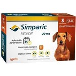 Ficha técnica e caractérísticas do produto Simparic 20Mg Anti Pulga e Carrapato Cães de 5,1 a 10g 3 Comprimidos - Zoetis