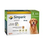 Ficha técnica e caractérísticas do produto Simparic 80mg Zoetis 3 Comp - Antipulgas Cães