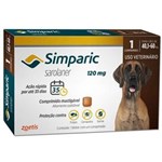 Ficha técnica e caractérísticas do produto Simparic Anti Pulgas e Carrapatos Cães de 40,1 a 60 KG 120 Mg 01 Comprimido - Zoetis