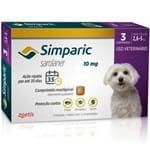 Ficha técnica e caractérísticas do produto Simparic Antipulgas para Cães de 2,6 a 5Kg - 10mg - 3 Comprimidos