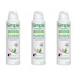 Ficha técnica e caractérísticas do produto Simple Invisible Desodorante Aerosol S/ Perfume Feminino 150ml (kit C/03) - Unilever