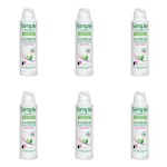 Ficha técnica e caractérísticas do produto Simple Invisible Desodorante Aerosol S/ Perfume Feminino 150ml (Kit C/06)