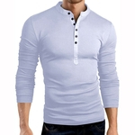 Ficha técnica e caractérísticas do produto Sleeve Men Moda longa T-shirts casual t-shirts de manga comprida T-shirt