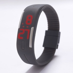 Ficha técnica e caractérísticas do produto Assista LED Silicone Vermelho Sport Watch Toque dos Homens Unisex Luxo marca de moda Top