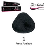 SOFTCOLLOR Perfect Formulated In Italy - Coloração Profissional - 1 PRETO AZULADO