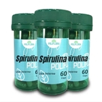 Ficha técnica e caractérísticas do produto Spirulina 60 Caps 300mg 3 Un