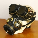 Ficha técnica e caractérísticas do produto Steampunk óculos De Gás Esqueleto Guerreiro Morte Máscara Masquerade Cosplay Adereços