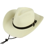 Ficha técnica e caractérísticas do produto Straw Feito Stylish Cowboy Hat Praia Chapéu de Sol por Mulheres
