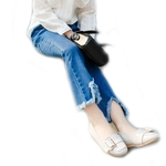 Ficha técnica e caractérísticas do produto Meninas moda borlas jeans stretch suave Pants Nona confortáveis Jeans