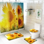 Ficha técnica e caractérísticas do produto Sunflower Shower Curtain Tapete Quatro pe?as de banho Mat Set