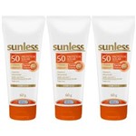 Ficha técnica e caractérísticas do produto Sunless Fps50 Protetor Facial Base Bege Médio 60g - Kit com 03