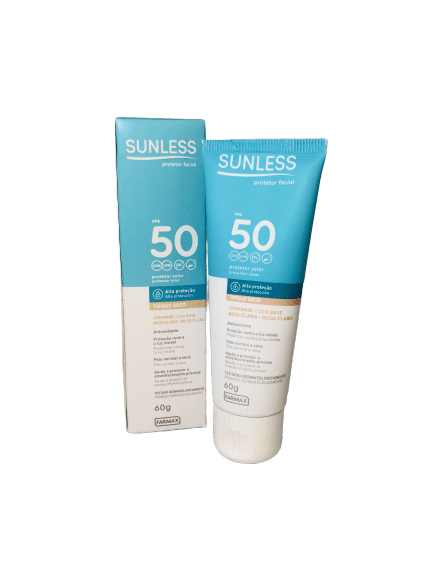 Ficha técnica e caractérísticas do produto Sunless Protetor Solar Facial Fps 50 com Base Bege Claro