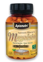 Ficha técnica e caractérísticas do produto Suplemento Mineral de Magnésio 350mg C/60 Cápsulas - Apisnutri