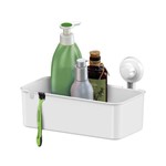 Ficha técnica e caractérísticas do produto Suporte Branco de Parede para Shampoo com Ventosas - à Vácuo