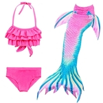 Ficha técnica e caractérísticas do produto Swimsuit 3pcs / set Crianças menina sereia Swimsuit Cauda da sereia Costume Desgaste da natação