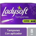 Ficha técnica e caractérísticas do produto Tampones Ladysoft Súper Flujo Moderado Talla Única 8 Unid.
