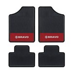 Tapete Automotivo - Bravo - Base Vermelho - Logo Fiat