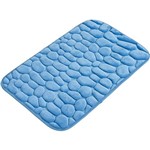 Ficha técnica e caractérísticas do produto Tapete de Banheiro Soft com Pedrinhas Azul - Loani
